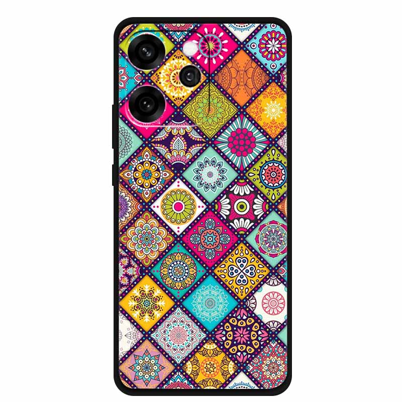 For Oppo Reno15 Phone Case TPU Soft Silicone Tech Style Case for Oppo Reno 15 Flower Heart-shaped Protector Cover PLW110 Coque