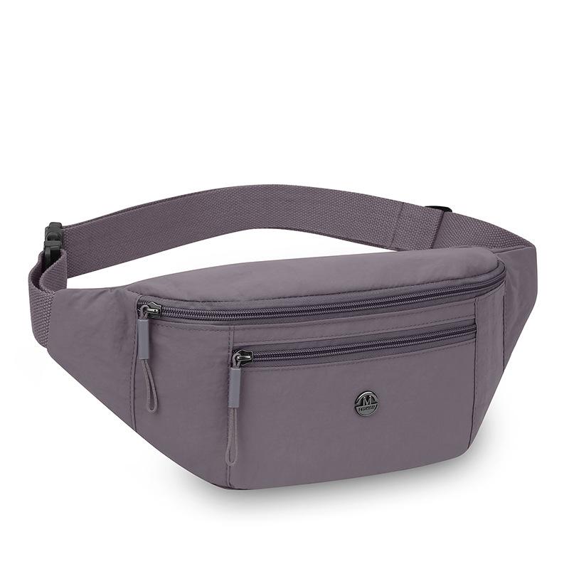 Solid Color Women's Chest Bag Nylon Lightweight Shoulder Crossbody Bag Outdoor Sports Cycling Mobile Phone Waist Bag