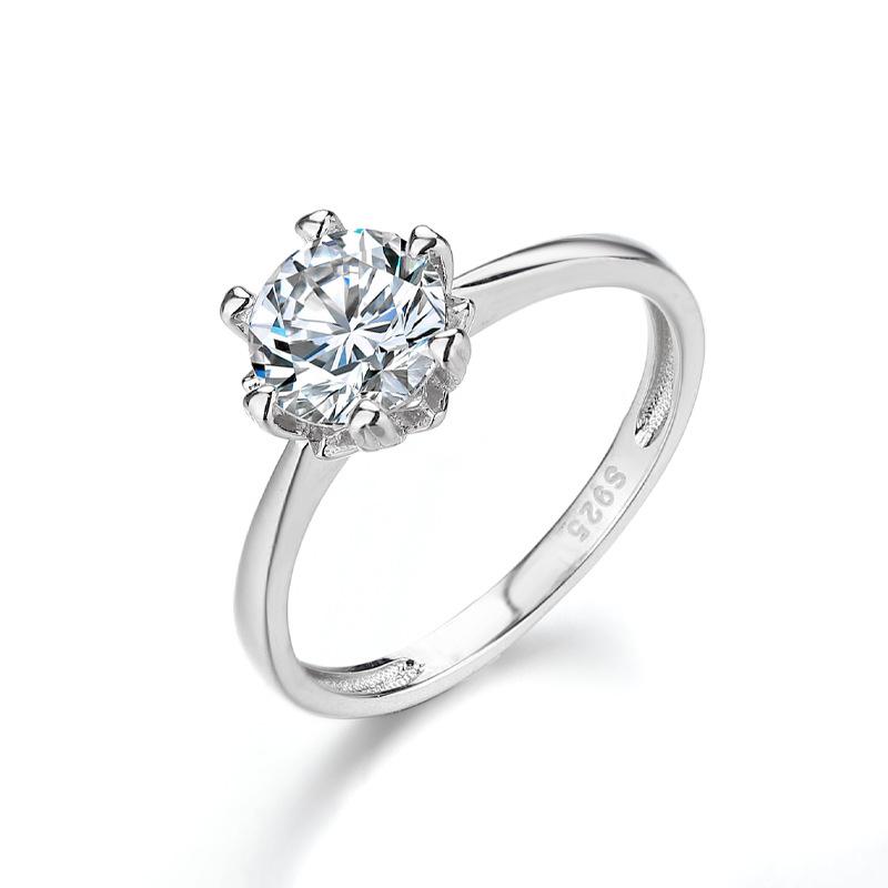 

Кольцо на руку из серебра 925 пробы «Снежный цветок», женское, однокаратное, с шестью когтями, дренажное, платиновое, бриллиантовое, предложение No. 9