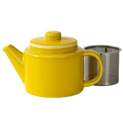 Hasami Ware  Common  Pot, Yellow (Super Stainless Steel with Tea Strainer), 500ml, 13872