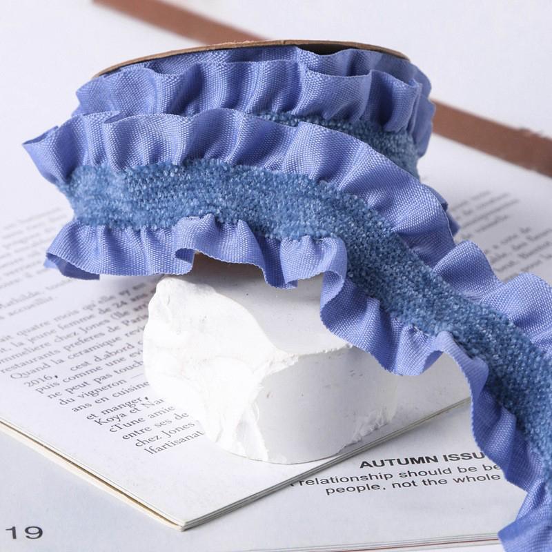 10 Yards Double-sided Wrinkled Pleated Lace Trim Ruffle Lace Edge Ribbon DIY Sewing Hair Bows Hat Clothing Decor Accessories