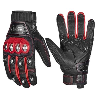 Luvas de Motocicleta ILM Genuínas Rígidas para Smartphone Tamanho Luvas, Couro, Para Todas as Estações, Primavera, Verão, Outono, Protetor, Compatível, Antiderrapante,