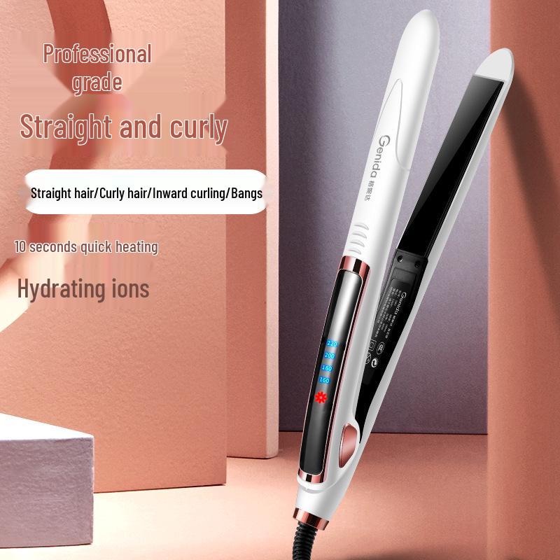 Adjustable Hair Straightener & Curler for Dorms - Works On Wet & Dry Hair