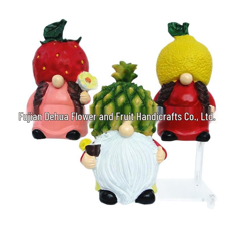 **Creative Fruit-Shaped Resin Gnome Ornaments for Garden**