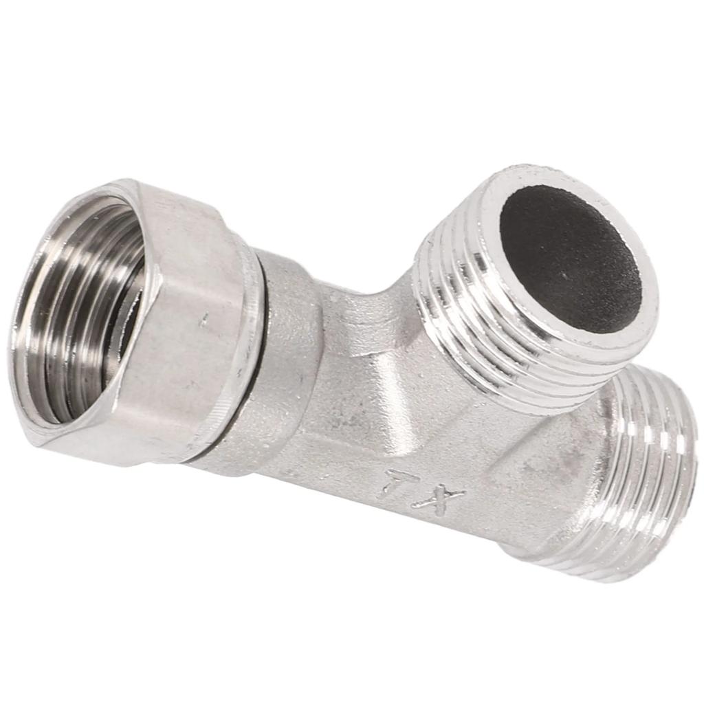 T Adapter 3 Ways Valve/For Diverter Bath Toilet/Bidet Sprayer Shower Head/G1/2 Fitting 4 Points Copper Three-way Water Pipe