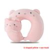 Cartoon U-Shaped Pillow Memory Foam Pillow Core Neck-Protecting Pillow for Airplane Car Travel Portable Office U-Shaped Pillow