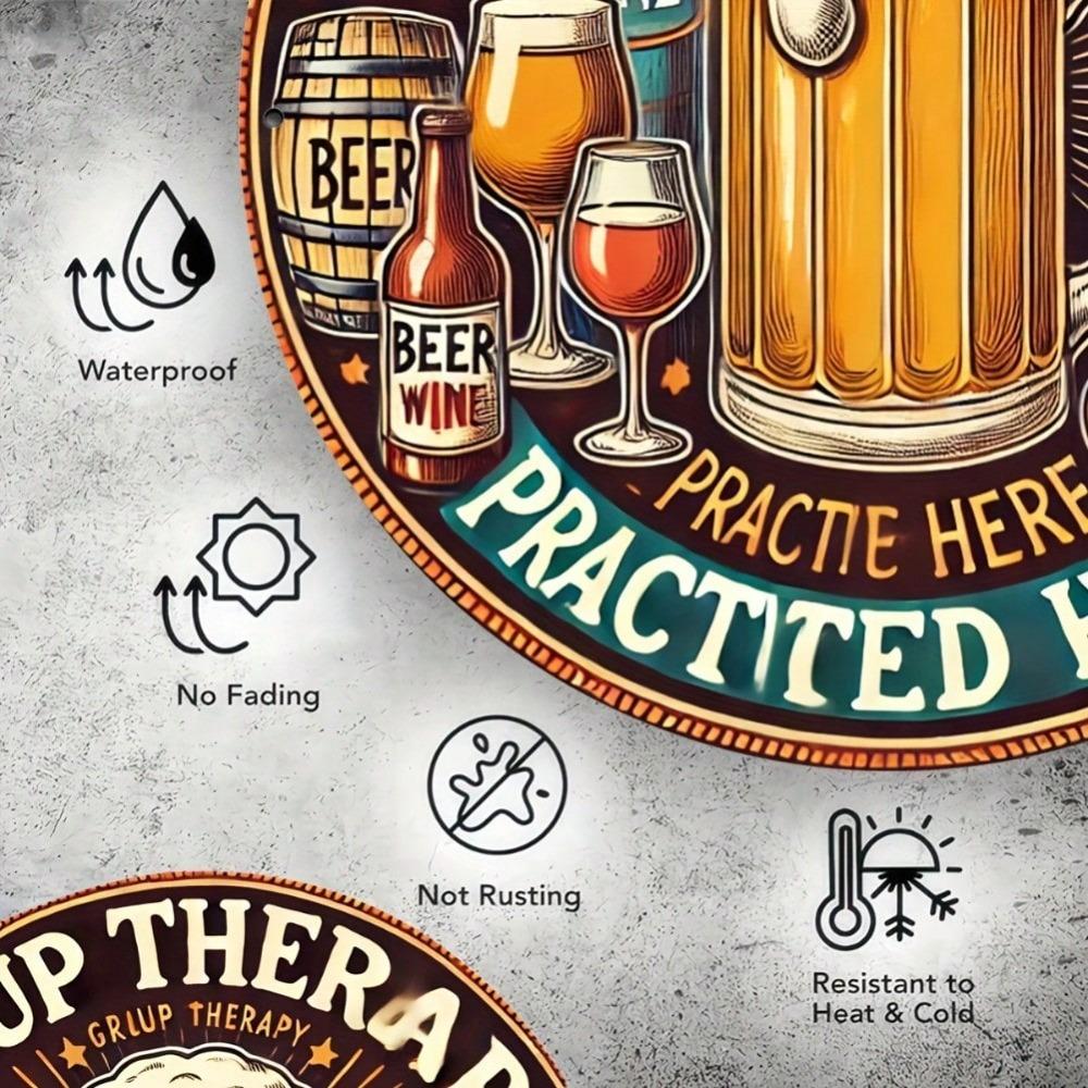 Vintage Metal Therapy Sign Wall Art for Home Bar Kitchen Decor