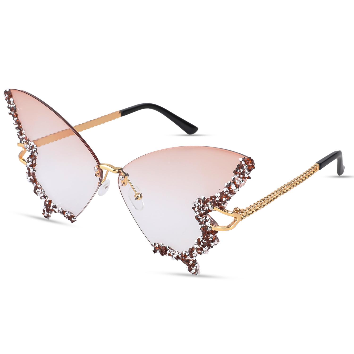 JYL Sunglasses Butterfly Ladies Uv Protection Diamond Gradient Use 166BETL A-16531