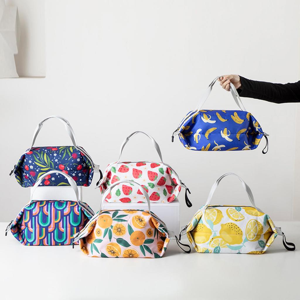 UMJCWELL Insulated Lunch Thermos Insulated Waterproof Polyester with EVA Compact and and Rolls Up for Perfect for Sports Cherry Blossom Club and Bag,