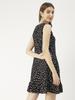 Moomaya Women  S Printed Short Dress, Sleeveless Frilled Hem Round Neck Mini