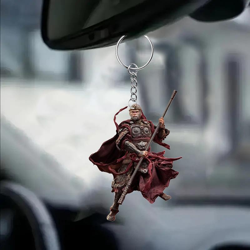 Čínská akční hra Černý mýtus Wukong Klíčenka Přívěsek na klíče Přívěsek na tašku Monkey King Sun Keyring Šperky Fanoušci hráčů Herní dárek