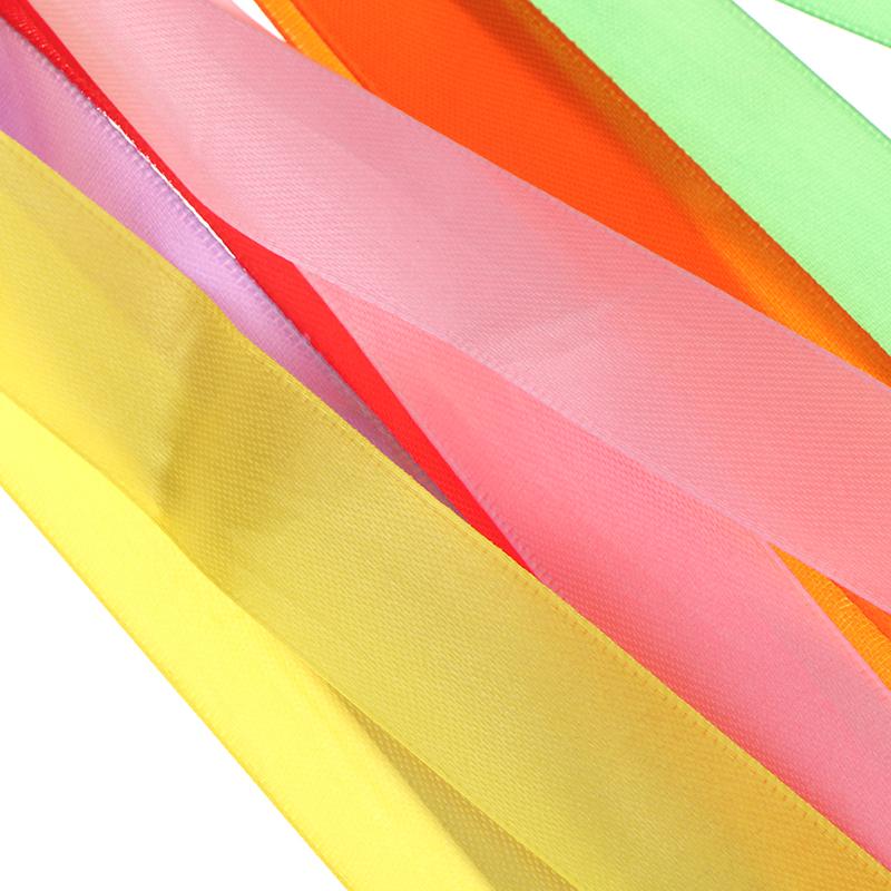 Colorful Ribbon Dance Props Rainbow Silk Wooden Ring Bells Hand-Shaken Bells For Kindergartens