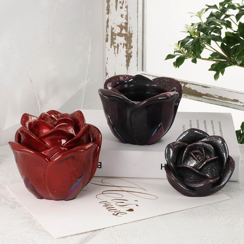 Forma na úložný box na květ růže DIYs křišťálové epoxidové formy na svíčku Forma na popelník Multifunkční silikonová forma