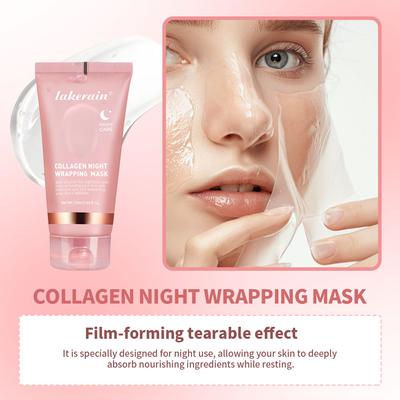 Máscara noturna de colágeno 75ML, clareamento e hidratação da pele, limpeza profunda e esfoliação