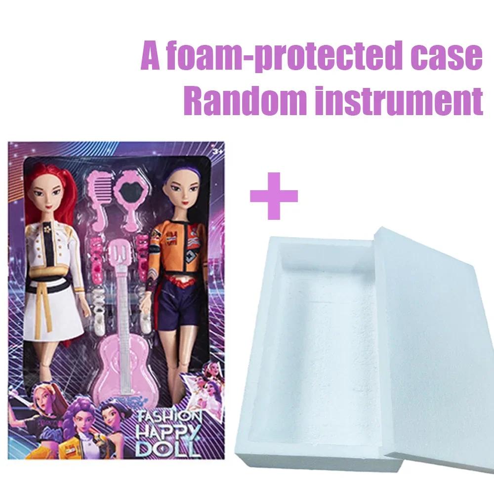 3Pcs Demon Hunters Trendy Girl Group Articulated Dolls with Instrument Accessories Girl Toys Kids  Birthday Holiday Gifts