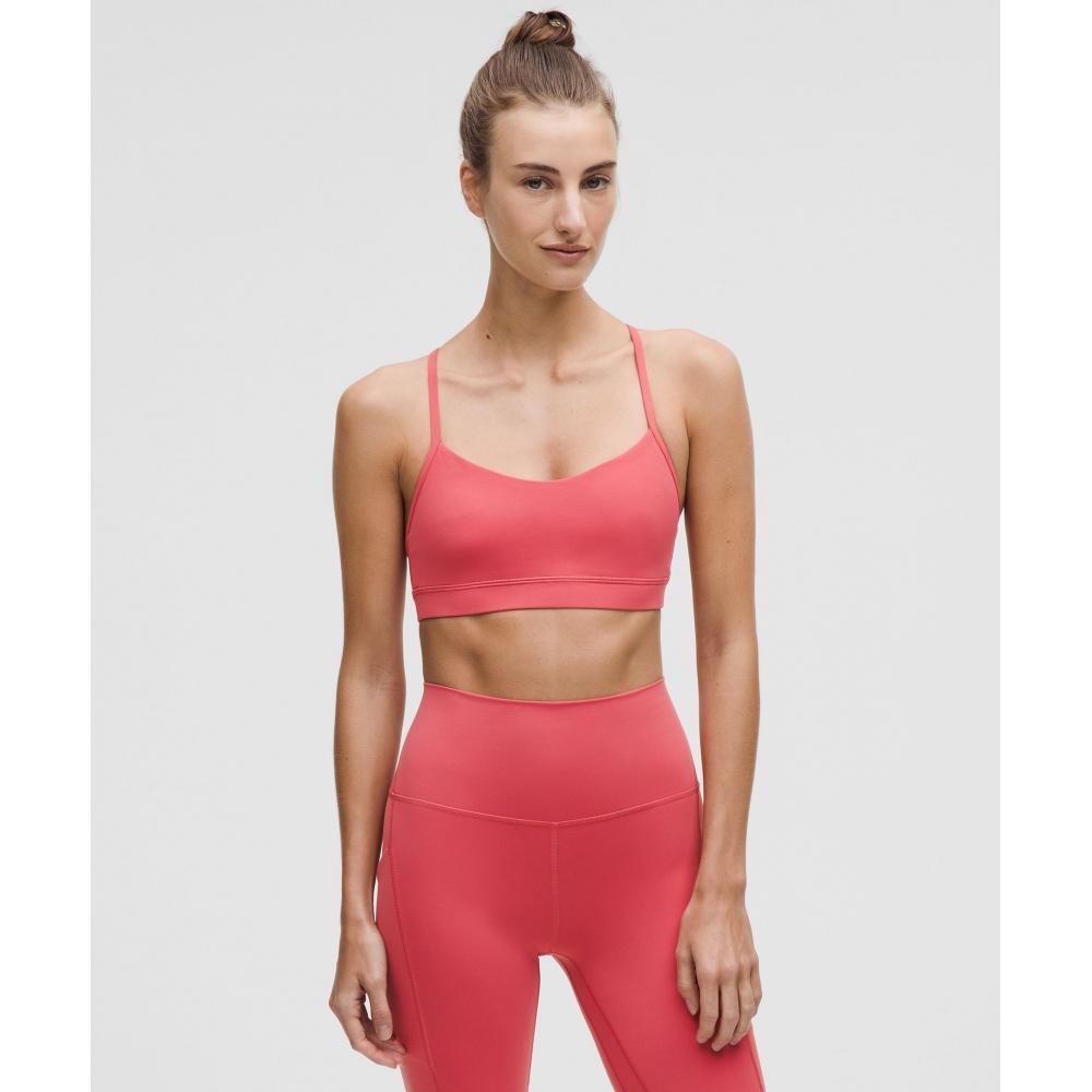 

Lululemon Flow Y BrA Nulu Light Support A C Cups Desert Red 8