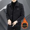 2025 Autumn/Winter Men's Trendy Fleece-Lined Plaid Wool Jacket