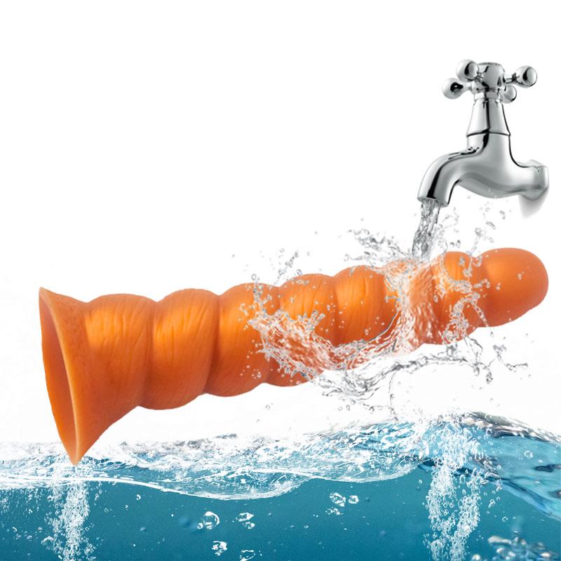 Analplug mit Saugnapf, Butt Plug, realistischer Dildo, weiches Flüssigsilikon, vaginale Prostatamassage-Stimulation für Männer und Frauen