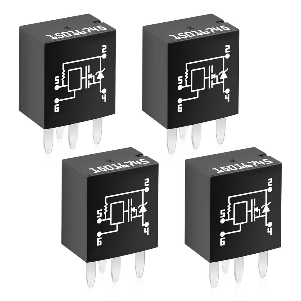 2 Pcs 601-218 15016745 Multi-Purpose Relay, 4-Pin Headlight Relay, Automatic, Automotive Accessory Power Relays, 10A Copper Normally Open Contacts