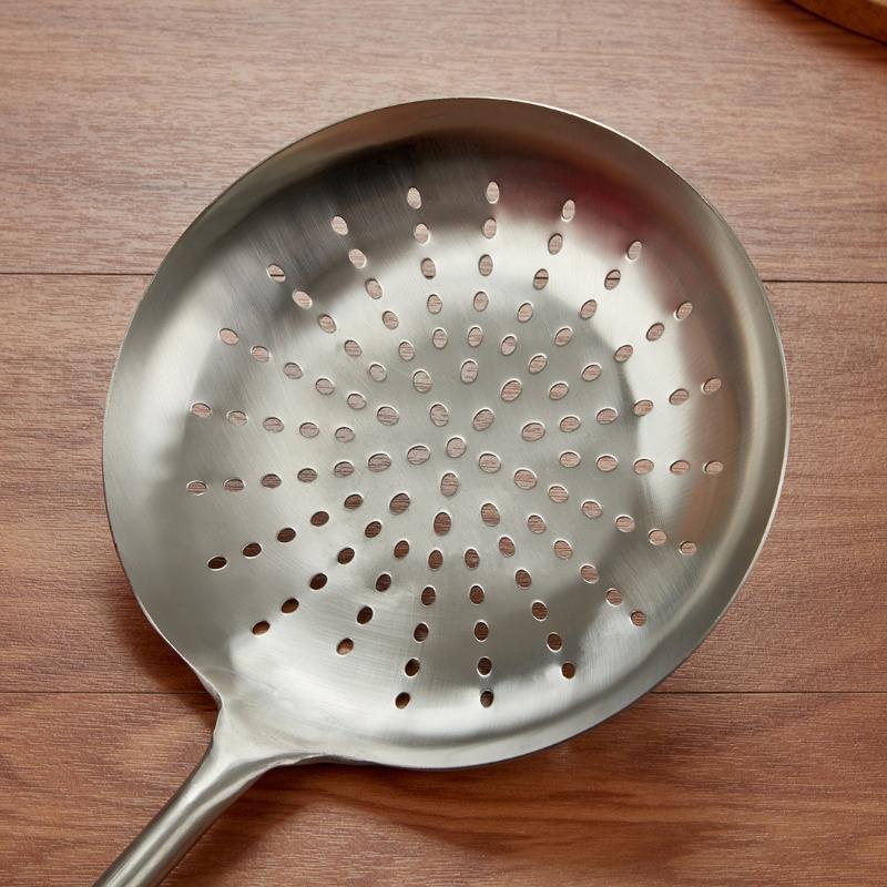 Stainless Steel Strainer Spoon for Scooping Noodles, Large Filter Screen, Hot Pot Dumpling Spoon, Chef's Deep-frying Thickened