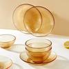 Royalstar Amber Polka Dot 10-Piece Glass Dinnerware Set
