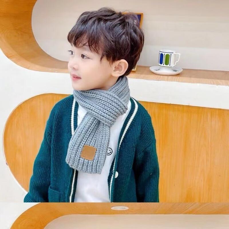 Kids' Solid Color Knitted Scarf