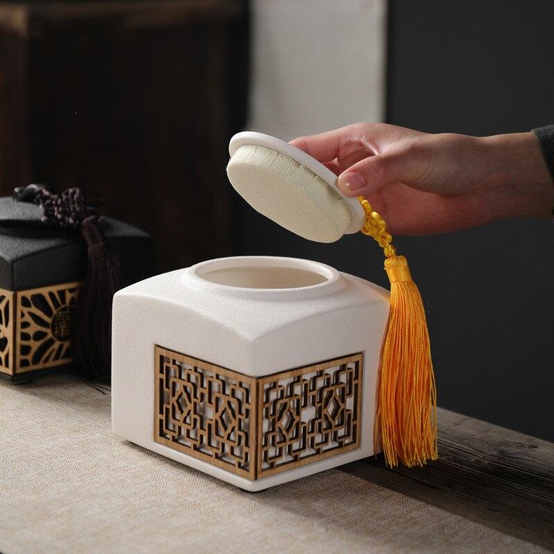 Contenitore per tè vuoto in ceramica, contenitore per caffè in grani, biscotti, caramelle, contenitore sigillato a prova di umidità