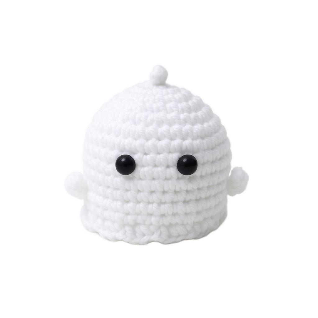 Muñeca de Felpa Tejida a Mano Juguete de Halloween Suave Rellena Amigurumi Fantasma Tejido a Mano Decoración para Exhibición Estacional y Coleccionable