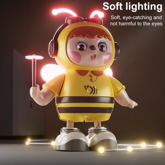 Electric Singing Dancing Bee Toy with LED Light Music Kids Walking Bee