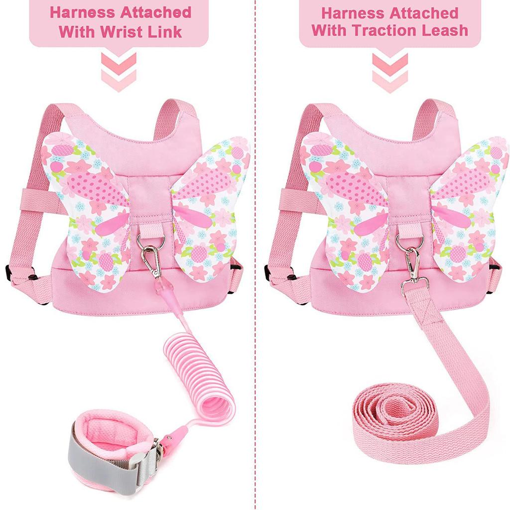 Children's Anti-Lost Safety Leash and Backpack Combo with Traction Rope and Wristband for Strollers