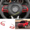 For Jeep Renegade 15-2023 Fiery Red Steering Wheel Button Control Frame Trim 2PC