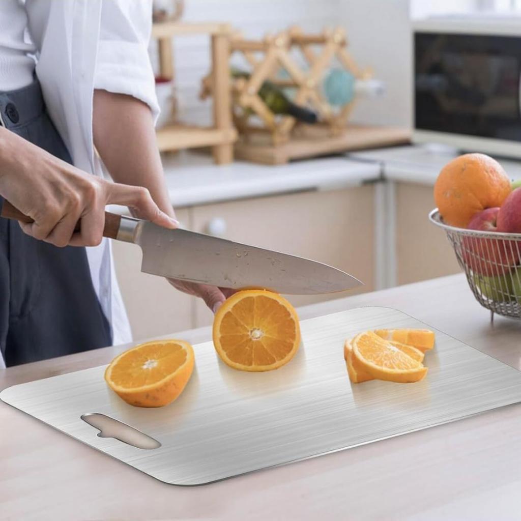 3pc Stainless Steel Food  Grade Cutting Board Set  0.7mm Thick Chopping Panels for Kitchen Use