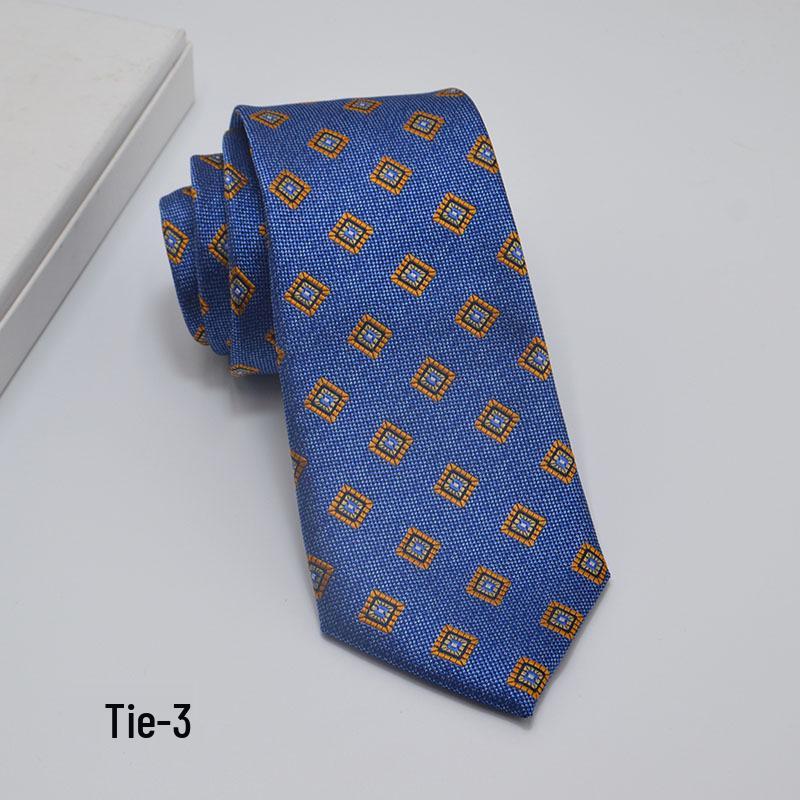 Men's 8cm Jacquard Polyester Tie - Business Formal and Casual High-Class Style