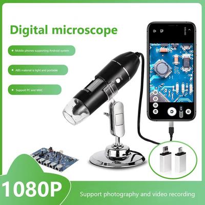 USB Electronic Microscope with Stand Portable Electronic Microscope 500X 1000X 1600X for Cell Phone Repair