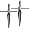 2Pcs T Handle Tapered Reamer 6 Fluted Chamfer Reaming Guitar Bridge Pin Hole Handle Tapered Reamers Woodworker Tool
