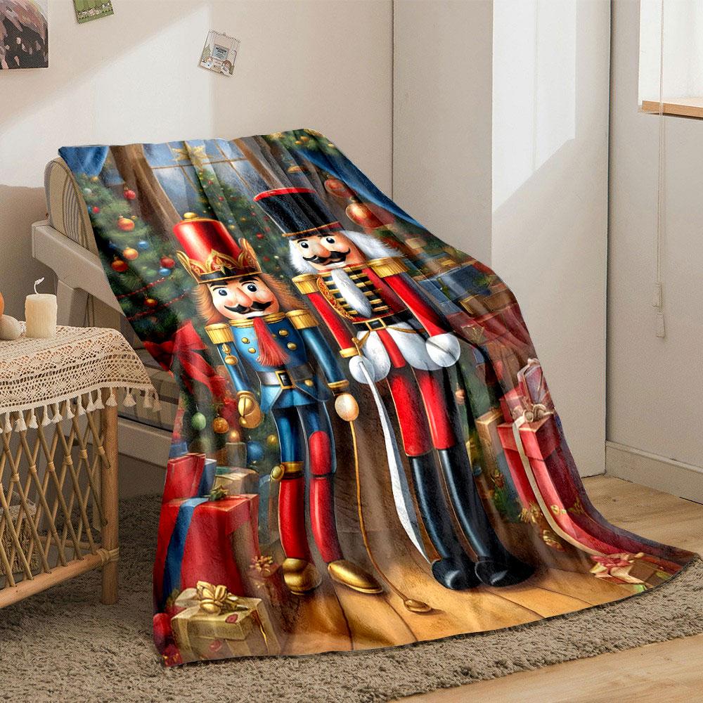 Nutcracker Christmas Blanket Bedroom Blanket for Livingroom Couch Lunch Break Soft Throw for Friend's Festival Gift