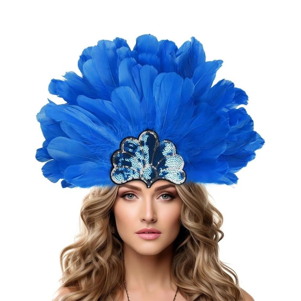 Brazilian Carnival Feather Headpiece Stage Performance Feather Headdress  Hawaiian Party Accessory