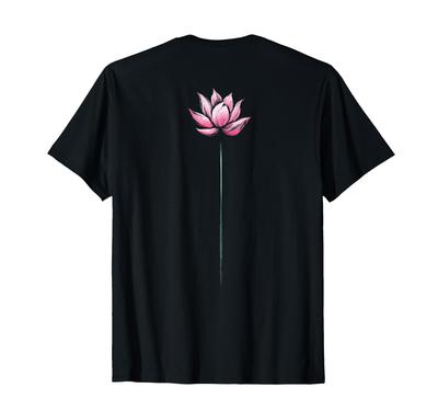 Yoga Elegant Lotus Flower Japanese Calligraphy Design T-Shirt
