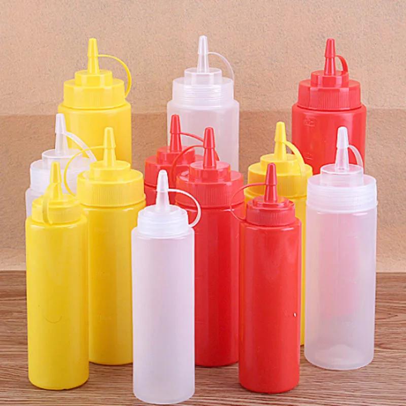 Sauce Bottle Cooking Tools Plastic Squeeze Bottle Olive Oil Storage Jar Condiment Dispenser Vinegar Seasoning Accessories
