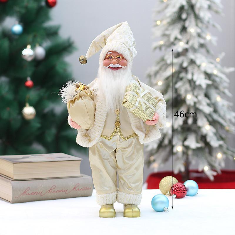 Christmas Display Standing Santa Claus Figurine Doll For Home Decoration Window