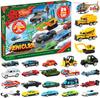 JOYFY  Christmas Advent Calendar 24 Days Countdown Calendar Diecast Cars Set Christmas Vehicles Toys for Boys Kids Xmas Gift