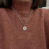 Simple Diamond-Encrusted Letter Round Brand Necklace Female Personality Retro Niche Design Wind Trend Jewelry