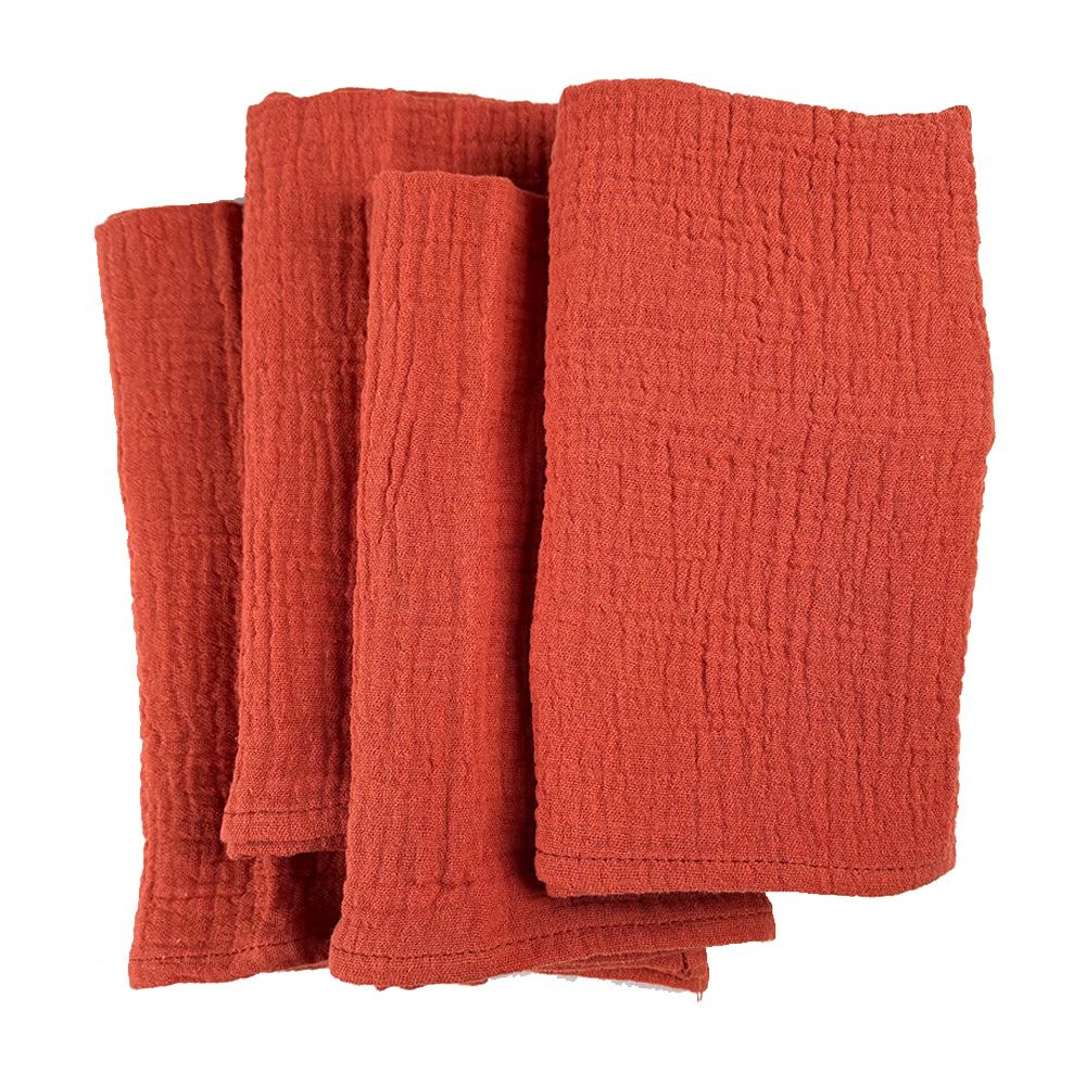 40x40cm Cotton Gauze Cloth Napkins Set of 4 Soft Handmade Double Layer Reusable Dinner Napkin Square for Wedding Party Dinners