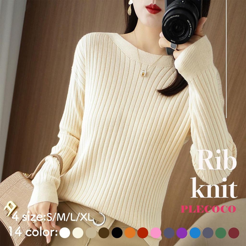 Simple Cut and Cute Long Short Dark XL [Precoco] Sweater, Knit, Sew, Elegant, Top, Sleeve, Sleeve, T-shirt, 3/4 Length, Blouse, Women's, Green,