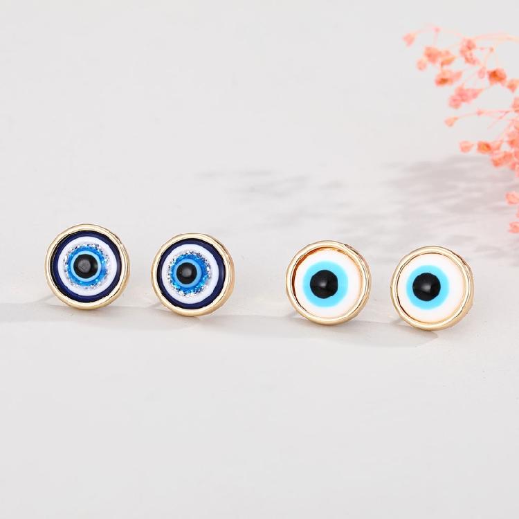 European American Turkey Devil's Eye Stud Earrings Retro Oil Drop Eye Earrings