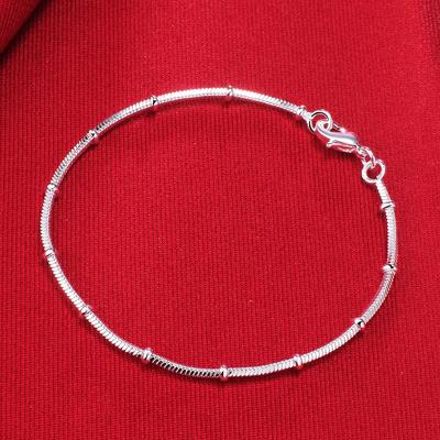 925 Silberarmband für Damen Mode Schlangenknochen Perlenkette Elegant Hochzeitsfeier Weihnachtsgeschenk Schmuck