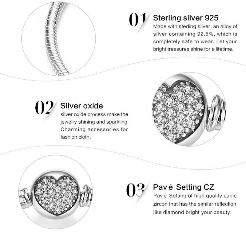WOSTU 925 Silver Chain Bracelet Original Bangle For Women Fit Authentic Charms Beads Fashion Jewelry Making Bracelet