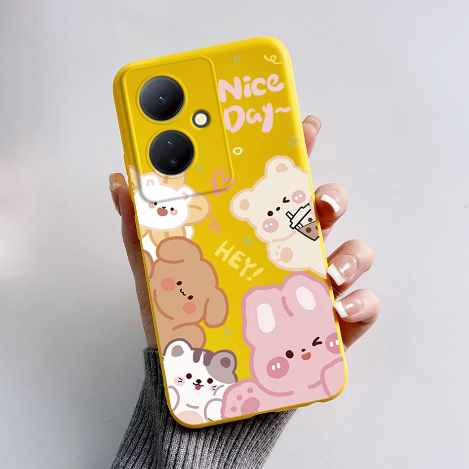 For Vivo V29 Lite 5G Case VIVOY78 Y 78 6.78'' Soft Cartoon Bear Frog Silicone Back Covers For Vivo Y78+ V29 Lite 5G Phone Cases