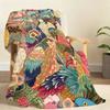 Court-Style Jacquard Rose Red Parrot Blanket Soft Throw Blanket for Home Bedroom Bed Sofa Picnic Travel Office Rest Blanket Gift