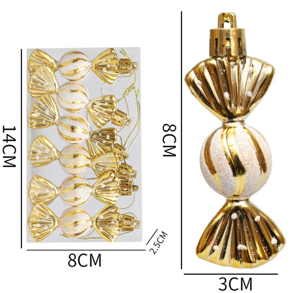 Christmas Decorations, Mini Round Candies, Christmas Tree Ornaments, Electroplated Plastic, Painted Balls, Candy Pendants, Props